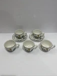 Villeroy & Boch China Botanica Porcelain Set 5 Coffee Tea Cups 2 Saucer. Fixed Price $39.00.