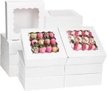 Moretoes 30PCS Bakery Boxes, 8X8X2.5 Cookie With Window, White Treat Conta. Fixed Price $27.95.