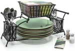 Sorbus Utensil Buffet Picnic Caddy Use For Napkin, Cutlery, Plate Holder (black). Fixed Price $51.99.