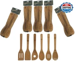 Lipper Intl Bamboo Wood Kitchen Tools 6-PC Set Slotted Spatula Spoon Mesh Bag. Fixed Price $81.81.