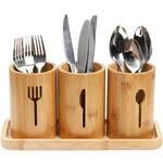 Lyellfe Silverware Holder, Bamboo Utensil Organizer With Tray, Kitchen Cutlery. Fixed Price $44.89.