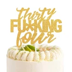 Thirty Four Gold Glitter Cake Toppers Years 34TH Birthday Anniversary .... Fixed Price $15.76.