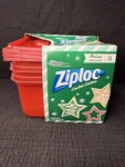 New Ziploc Limited Edition Holiday Medium Square Container Red 3 Count 5 Cup Nos. Fixed Price $27.00.