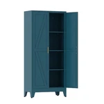 61"H Farmhouse Metal Pantry Cabinet With Barn Doors,kitchen Food Storage. Fixed Price $119.99.