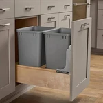 Rev-a-shelf 4WCBM-2150DM-2 Bottom Mount Double Trash Can Pull Out Cabinet. Fixed Price $139.00.