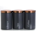 Megachef Kitchen Storage 3 Piece Sugar, Coffee And Tea Canister Set Matte Gray. Fixed Price $43.95.