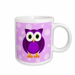 3DROSE Cute Purple Owl On Light Background Mug. Fixed Price $11.99.