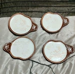 Temp-tations By Tara Set Of 4 Brown And White Floral Lace Spoon Rest Coaster. Fixed Price $7.99.