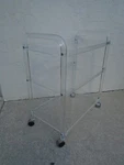 Deco Lucite Tea Service Cart Table Acrylic Bar Hollywood Regency Rolling Boh. Fixed Price $250.00.