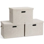 Graciadeco Large 17" 36 Quart Collapsible Stackable Storage Bins With Lids,. Fixed Price $53.99.