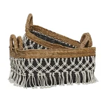 Deco 79 Bohemian Banana Leaf Storage Basket, Set Of 23", 22", 18"W, Black. Fixed Price $98.09.