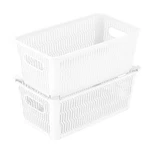 Simplify Slide 2 Small White Plastic Stackable Basket -pack. Fixed Price $15.26.
