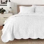 100% Cotton Victorian Medallion Solid White Matelasse Embossed Bedding Quilt .... Fixed Price $100.44.