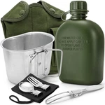 Military Canteen, 1 Quart Portable Army Water Bottle With Aluminum Cup, Stainles. Fixed Price $29.02.