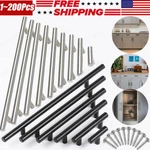 Black Cabinet Handles Bar Pulls Kitchen Drawer Hardware Stainless Steel Lot. Fixed Price $169.92.