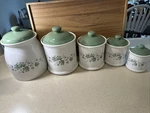 Jay Import Corelle Canisters Set Corning Ware Callaway Ivy, Of 5 W/cookie. Fixed Price $85.00.