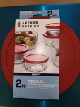 Anchor Hocking 7 Cup Replacement Cover Lid Set Two 2 For Snugfit Storage Bowls. Fixed Price $17.49.