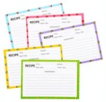 Recipe 50 Pcs Double Sided Thick Stock 4X6INCH, Multicolor. Fixed Price $9.11.