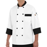 Chef Designs Men's Garnish Coat Xx-large White With Black Trim. Fixed Price $49.35.