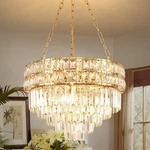 Elegant Gold Finish Crystal Chandelier Pendant Light For Home & Restaurant. Fixed Price $399.99.