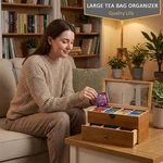 Welland Wood Tea Bag Organizer, Storage Box With Clear Acrylic Window, 2-LAYER. Fixed Price $25.52.