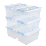 6 Packs Quart Clear Plastic Storage Container Box Bins With Lids/latches Cl.... Fixed Price $37.86.