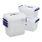 Eudokkyna Clear Storage Box With Lid, 6 Liter Plastic Bins Set Of. Fixed Price $39.27.