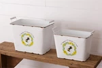 New Farmhouse Cottage Set 2 Daisy Honey Bee Baskets Metal Planter Containers. Fixed Price $19.99.