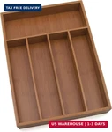Lipper International 8876 Bamboo Wood Flatware Organizer, 5 Compartments, 10 1/2. Fixed Price $37.76.