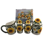 Sunflower 5PC Hand Painted Ceramic Table Top Vintage Set Salt Pepper. Fixed Price $34.99.