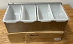 Winco CDP4 Section Condiment Dispenser Caddy Bar Stainless Steel Lid. Fixed Price $26.99.