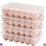 Covered Holder Storage Container For Refrigerator, Fits 18 Eggs, Pack Of 4. Fixed Price $45.87.