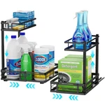 Under Kitchen Sink Organizer, 2 Pack L-shaped Height Adjustable Pull-out Cabi.... Fixed Price $33.50.