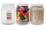 Ljdeals 1/2 Gallon 64 Oz Clear Plastic With Lids, Large Jars, Wide. Fixed Price $31.51.