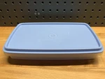 Tupperware 816-19 Clear Rectangular Storage Container Light Blue Lid 817-11 9X5. Fixed Price $8.00.