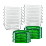 Elegant Disposables 8OZ Clear Bottom Food Storage Containers 20 Pack Green Lids. Fixed Price $64.06.