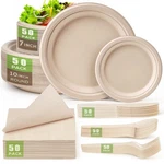 Gezond Compostable Paper Plates Set 300 Pieces Disposable 10INCH Ecofr.... Fixed Price $106.05.