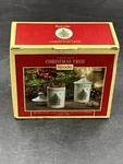 Spode Christmas Spice Jars 4.5" Tree Cinnamon & Nutmeg Set Of 2. Fixed Price $20.00.