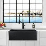 Matteblack 33-INCH Farmhouse Fireclay Kitchen Sink (F-36-1-WALL). Fixed Price $399.99.