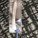 Mercer M23890BL 9" Offset Bread Knife Serrated High Carbon Steel Blue Handle. Fixed Price $20.00.