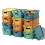 Orgidol Plastic Storage Basket With Lids 12 Pack Stackable Colorful Bins. Fixed Price $56.19.