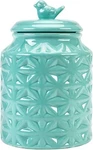 Tabletop Turquoise Ceramic Kitchen Jar With Lid, Cookie Storage Containers. Fixed Price $42.99.