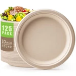 Gezond 100% Compostable Plates, Paper Inch 125 Pack Disposable Heav.... Fixed Price $38.30.