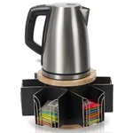 Metal Carousel Tea Bag Organizer & Kettle Stand Caddy- Modern Countertop Stor.... Fixed Price $59.92.