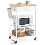 Kitchen Rolling Island Storage Cart On Wheels Mobile Wood Utility. Fixed Price $159.98.