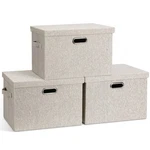 Graciadeco Large Quart Collapsible Stackable Storage Bins With Lids, 3 Packs .... Fixed Price $59.22.