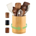 Gorsent Wooden Utensil Holder, 360 Rotating 7.3'' Large For Ki.... Fixed Price $33.00.