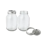 Fastrack 32 Oz Regular Mouth Mason Jars With Lids Of Pack, Clear. Fixed Price $23.20.