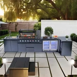 153'' Gas Outdoor Kitchen Barbecue Island Grill 6-BURNER 96,000 Btu For Bbq. Fixed Price $8499.00.