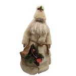 Vintage Santa Doll Figure 15" Fleece Coat Bag Of Goodies Overly-raker 1990. Fixed Price $15.00.
